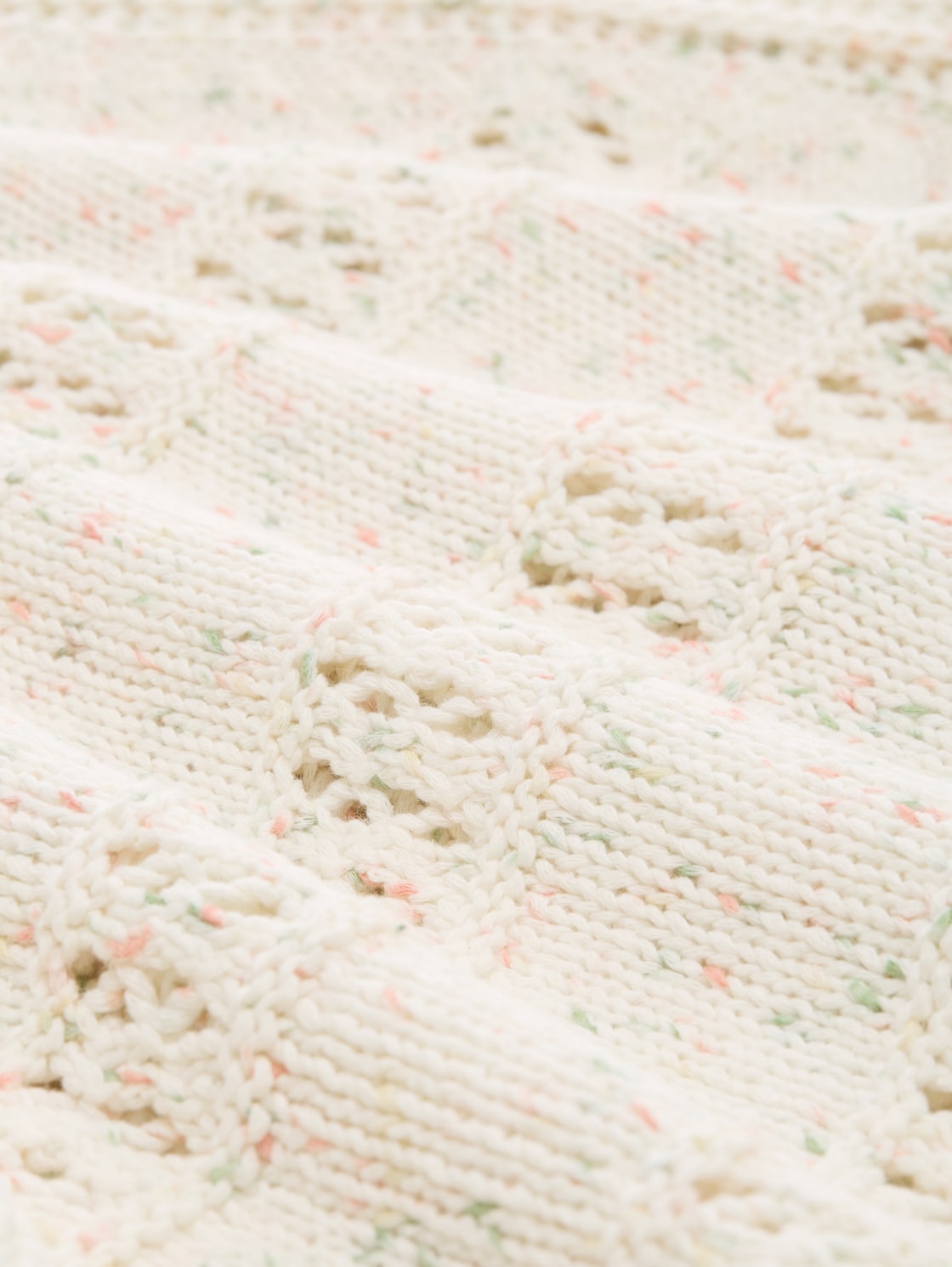 Loose Fit Strickpullover - colourful green coral design - Material-Ansicht