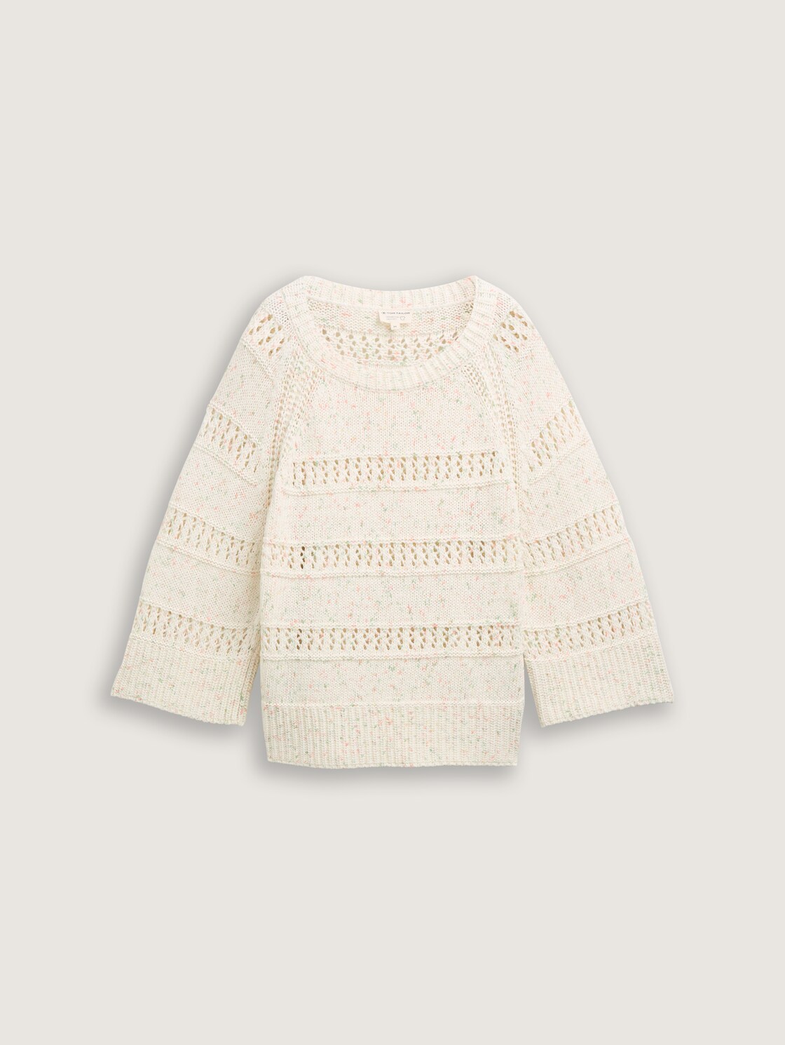 Loose Fit Strickpullover - colourful green coral design