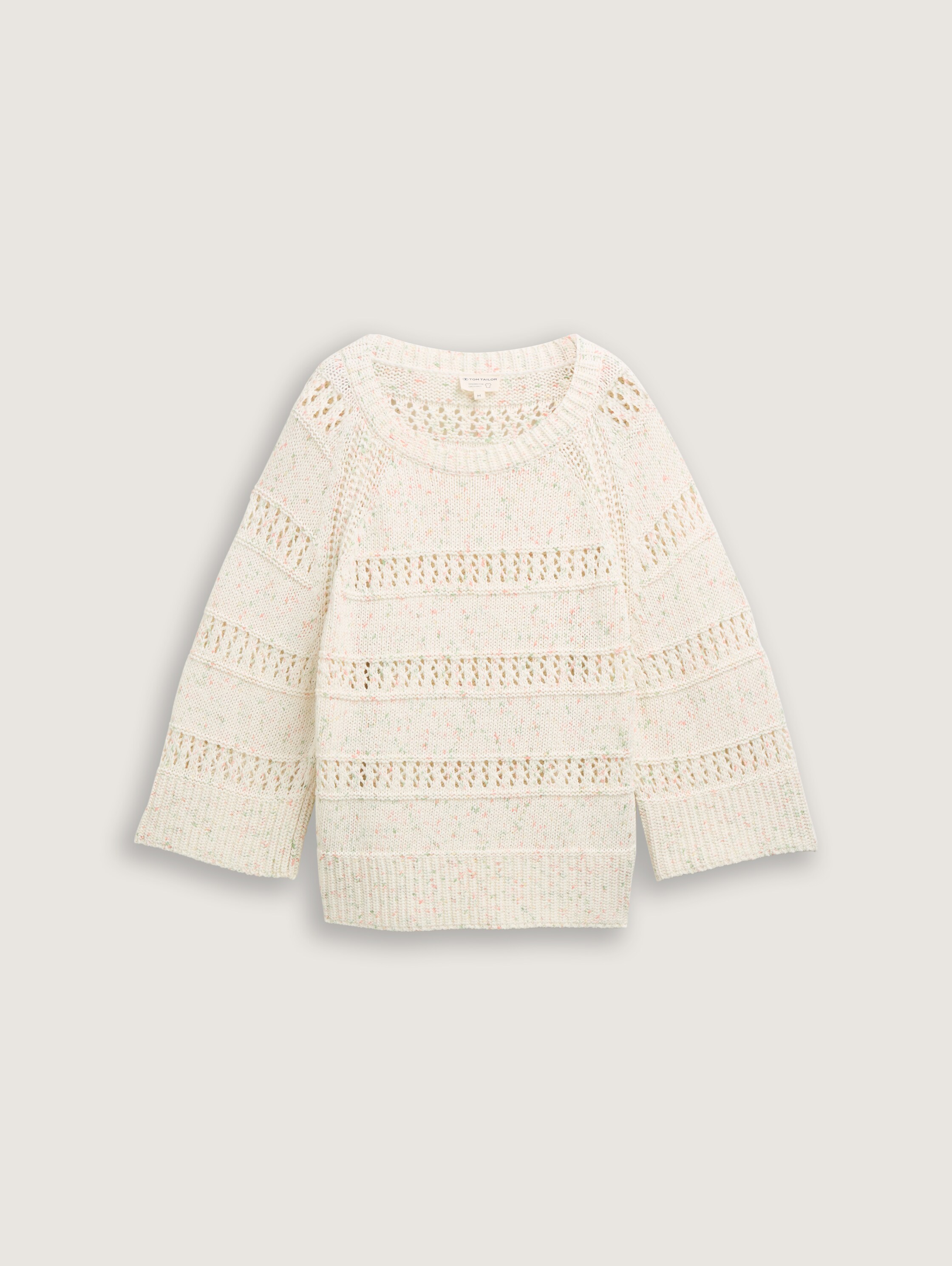 Loose Fit Strickpullover - colourful_green_coral_design - 