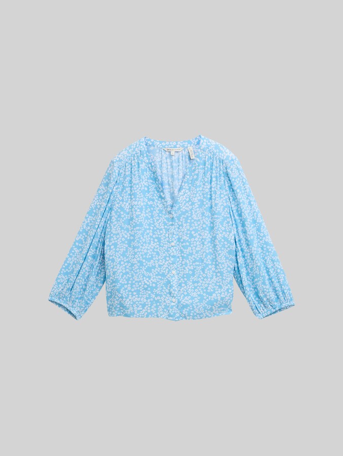 Loose Fit Bluse aus Viskose von Denim Female, small flower print