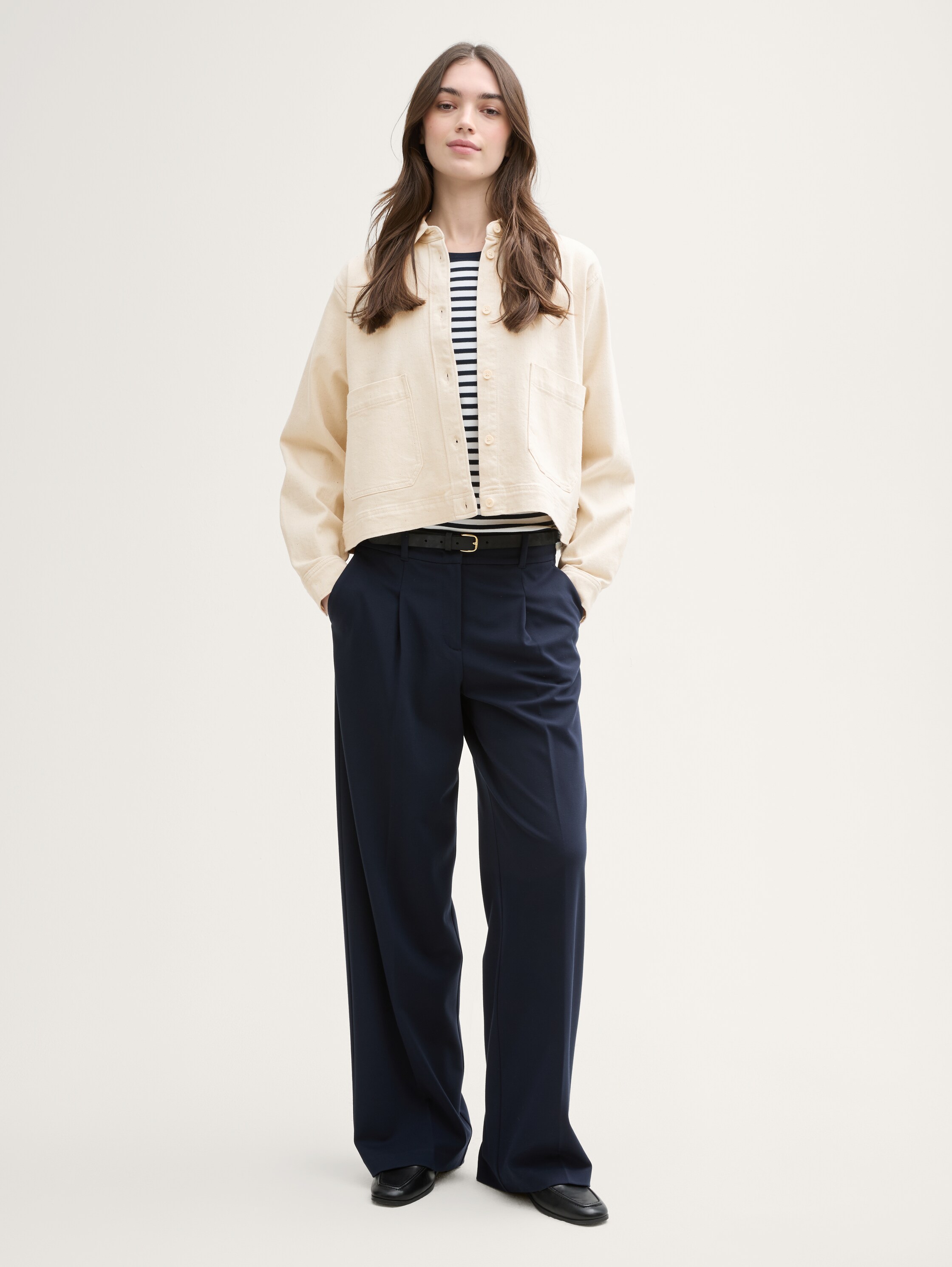 Overshirt Jacke mit Taschen - unbleached_natural_bull_denim - 