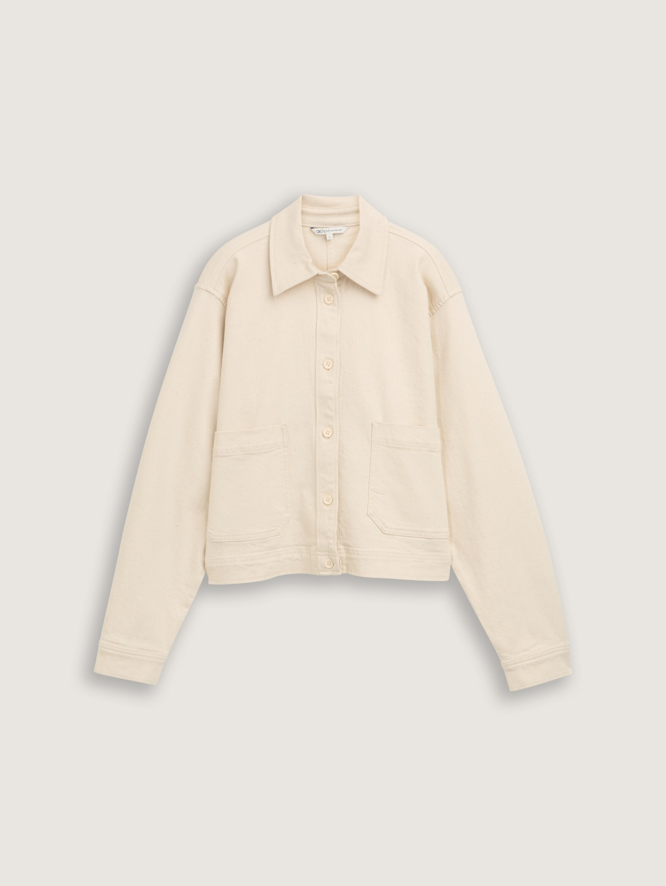 Overshirt Jacke mit Taschen - unbleached_natural_bull_denim - 
