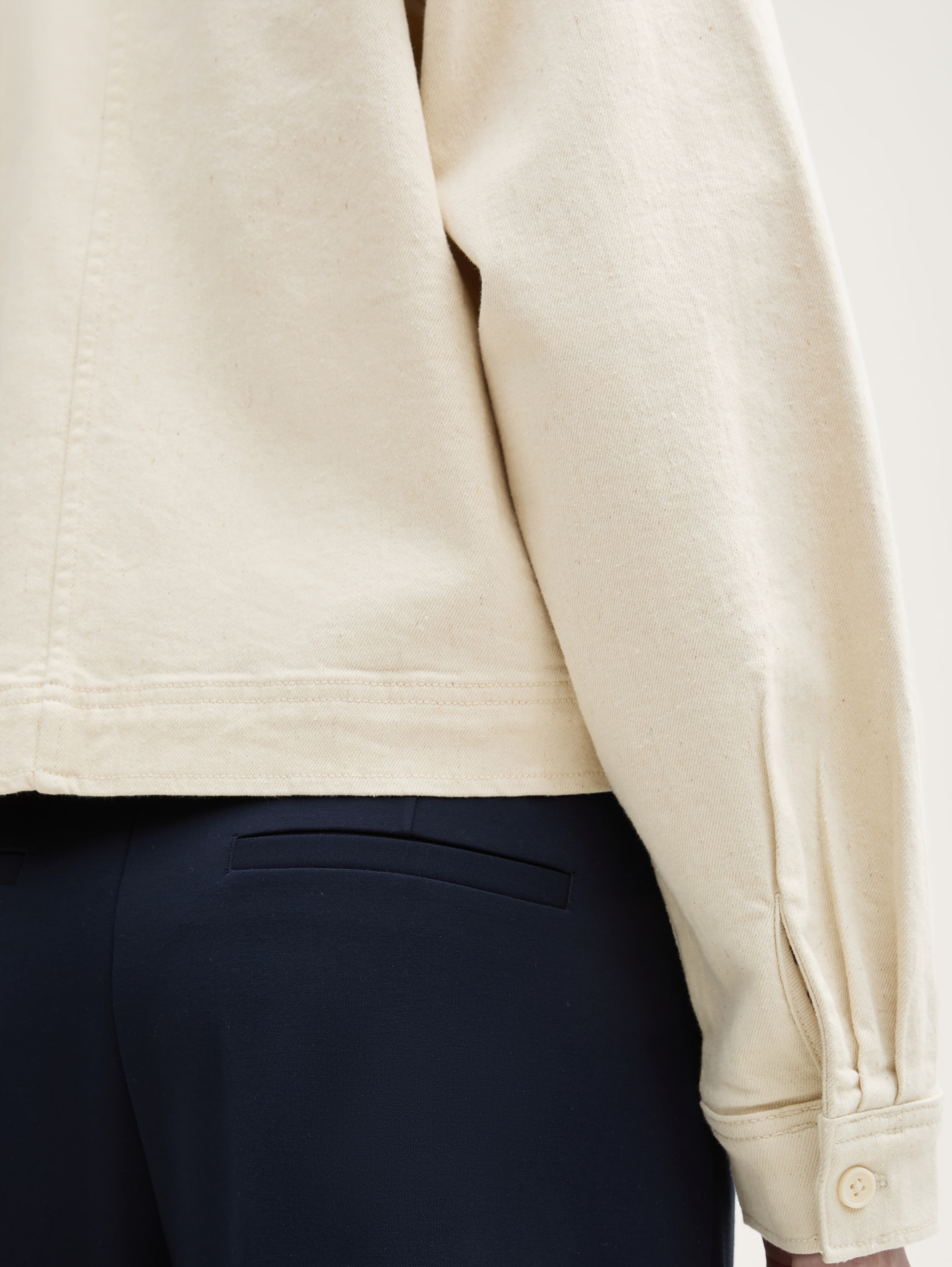 Overshirt Jacke mit Taschen - unbleached_natural_bull_denim - 