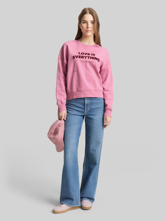 Loose fit sweatshirt by Denim Female, Soft Blush Rose