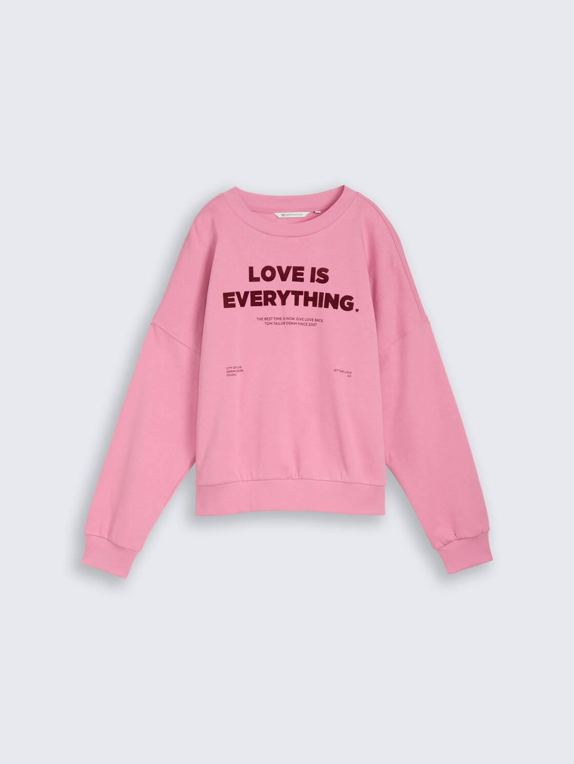 Loose Fit Sweatshirt - Soft Blush Rose - Vorder-Produkt-Ansicht