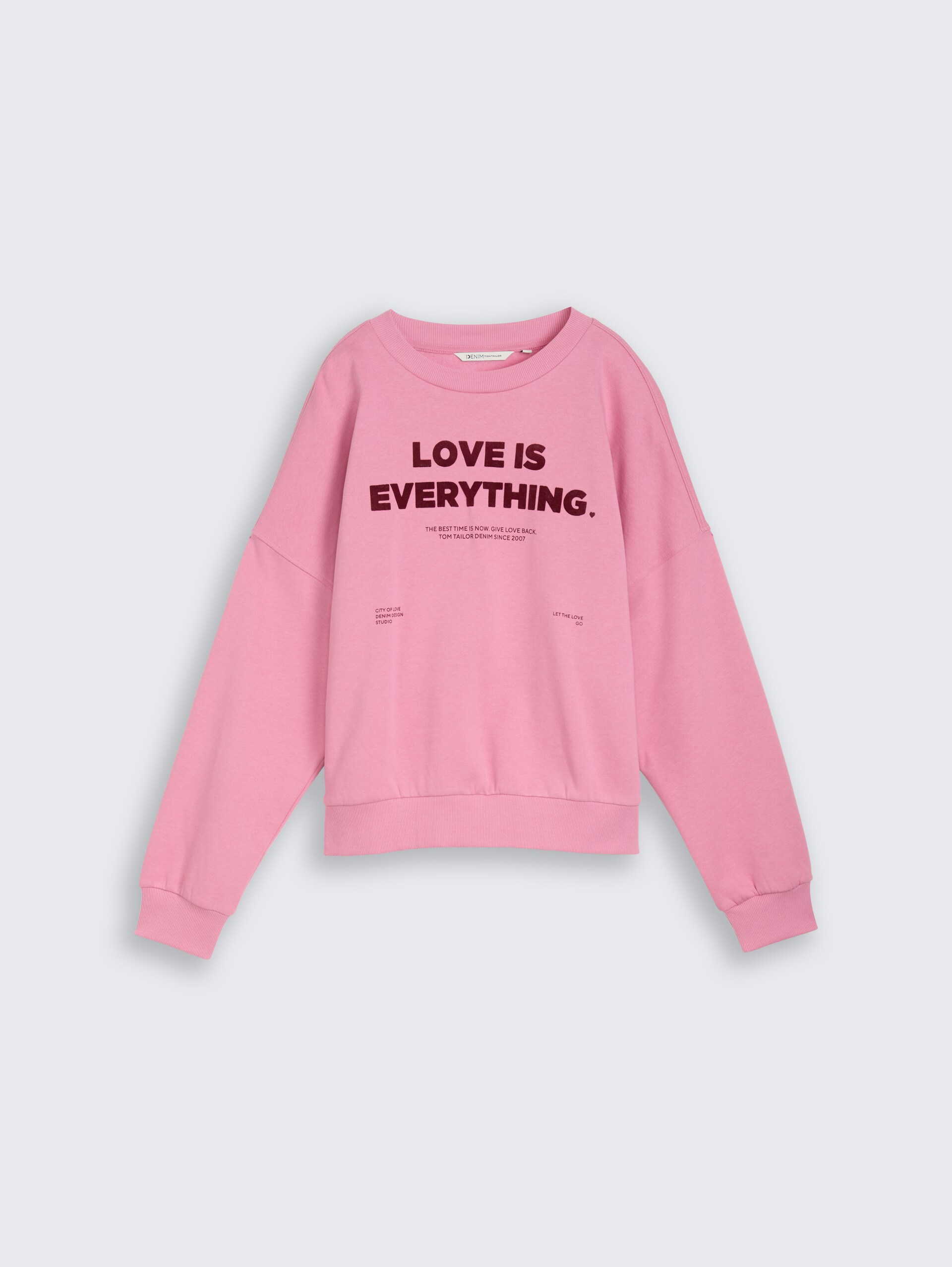 Sweatshirt met losse pasvorm - Soft Blush Rose - Product vooraanzicht