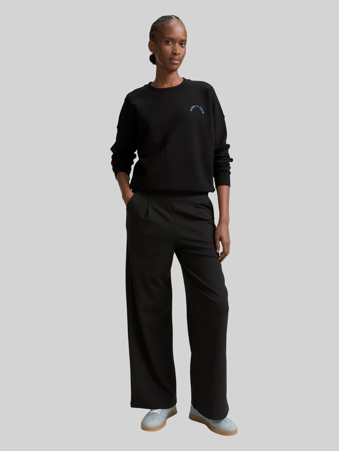Loose fit sweatshirt by Denim Female, deep black