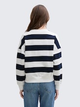 Sweat Loose Fit - navy white block stripe - Découpe Vue arrière du modèle