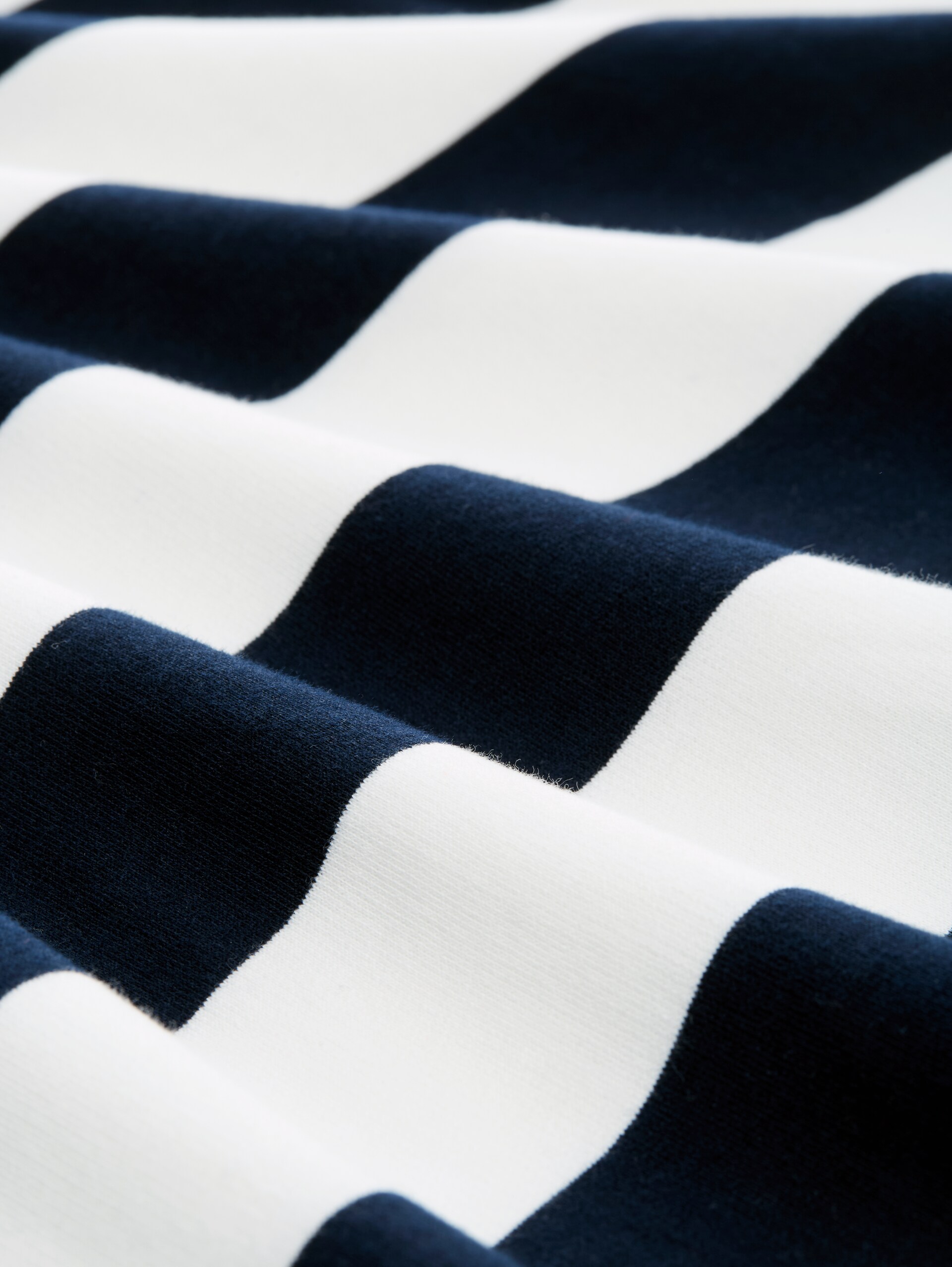 Sweatshirt met losse pasvorm - navy white block stripe - Materiaalweergave