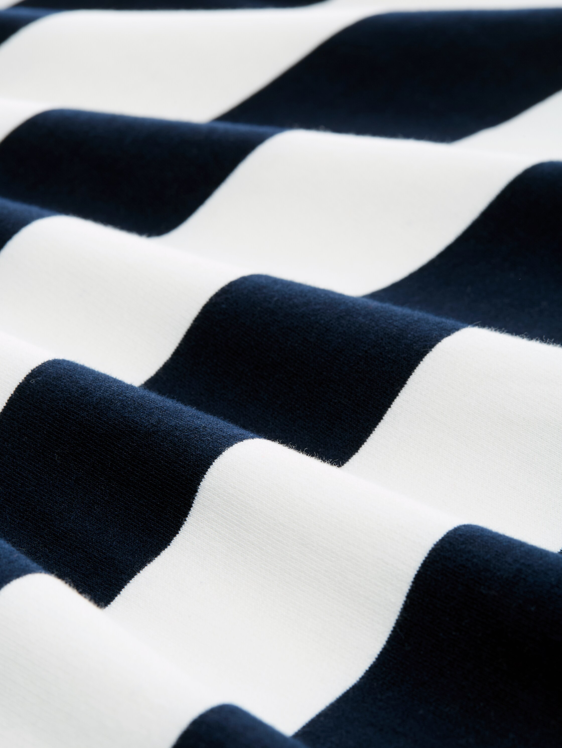 Loose Fit Sweatshirt - navy_white_block_stripe - 