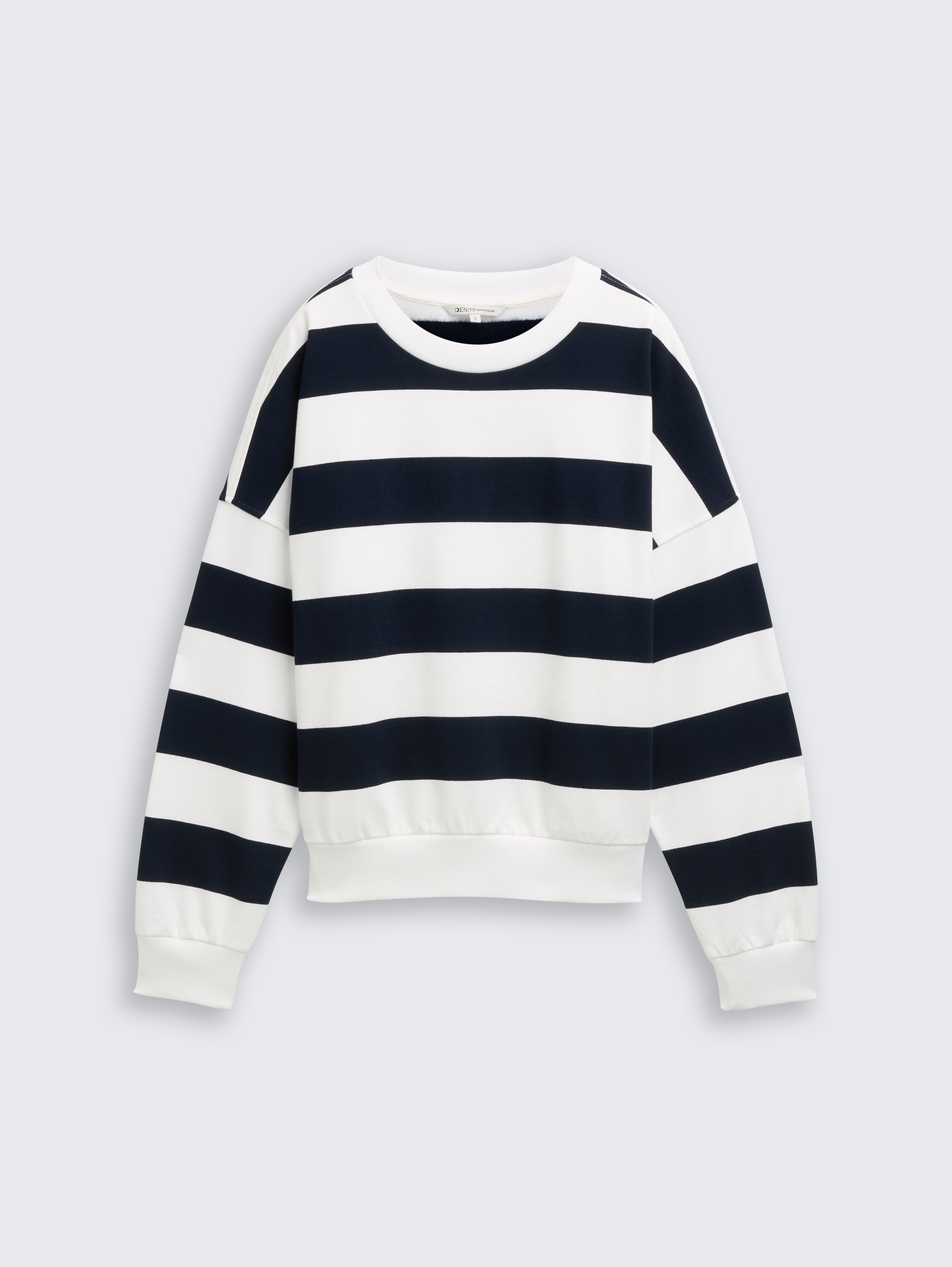 Loose Fit Sweatshirt von Denim Female, navy white block stripe