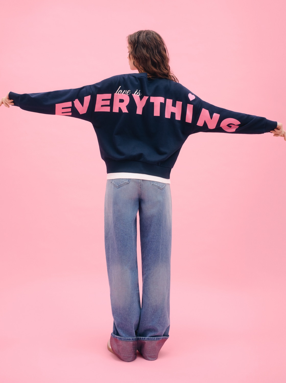 Loose-fit sweatshirt - midnight navy blue