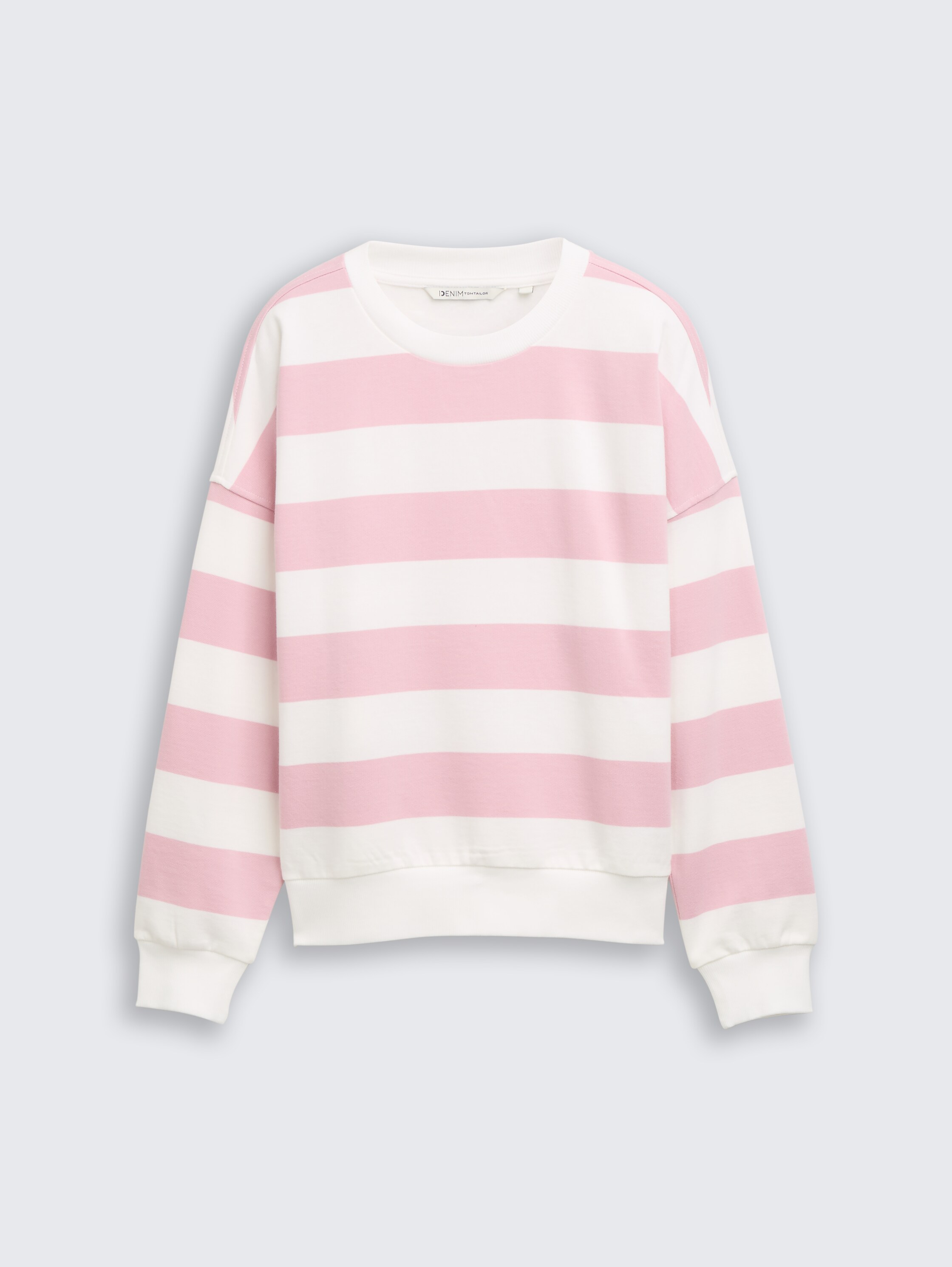 Sweatshirt met losse pasvorm - soft_rose_white_stripe - 