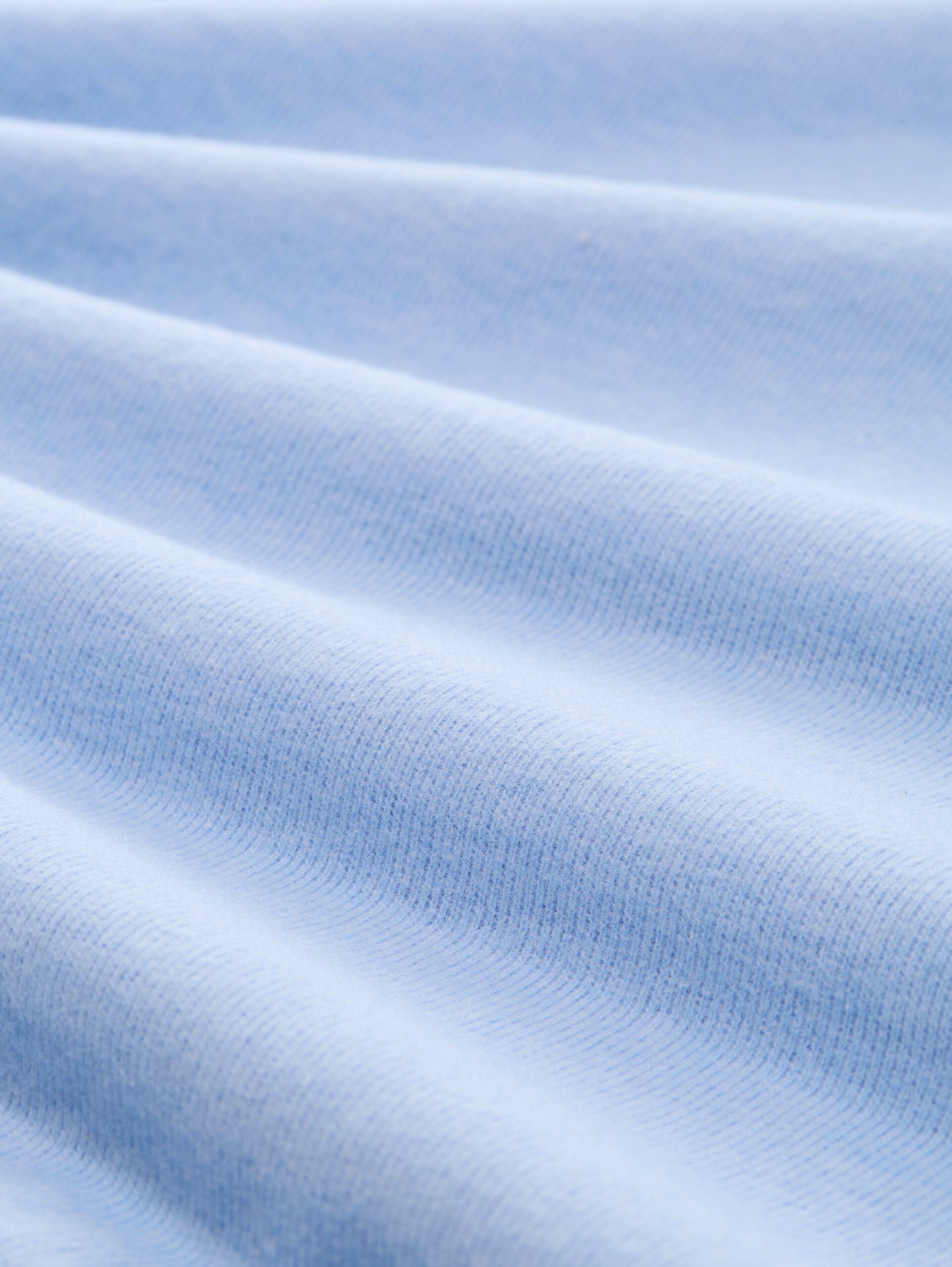 Cosy Sweatshirt mit Raffärmeln - Light Blue Melange - Material-Ansicht