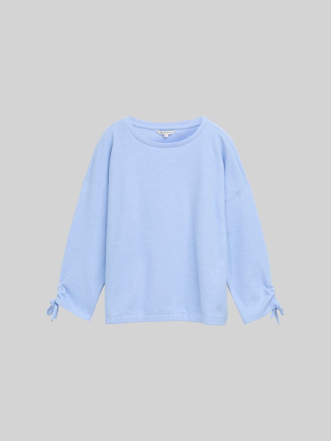 Cosy Sweatshirt mit Raffärmeln von Denim Female, Light Blue Melange