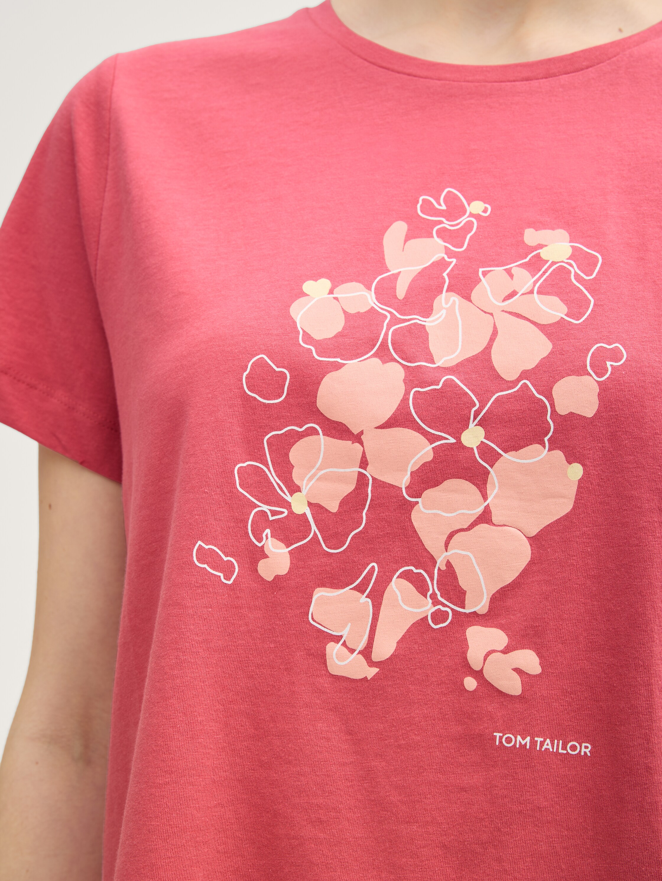 T-Shirt mit Print - berry_red - 