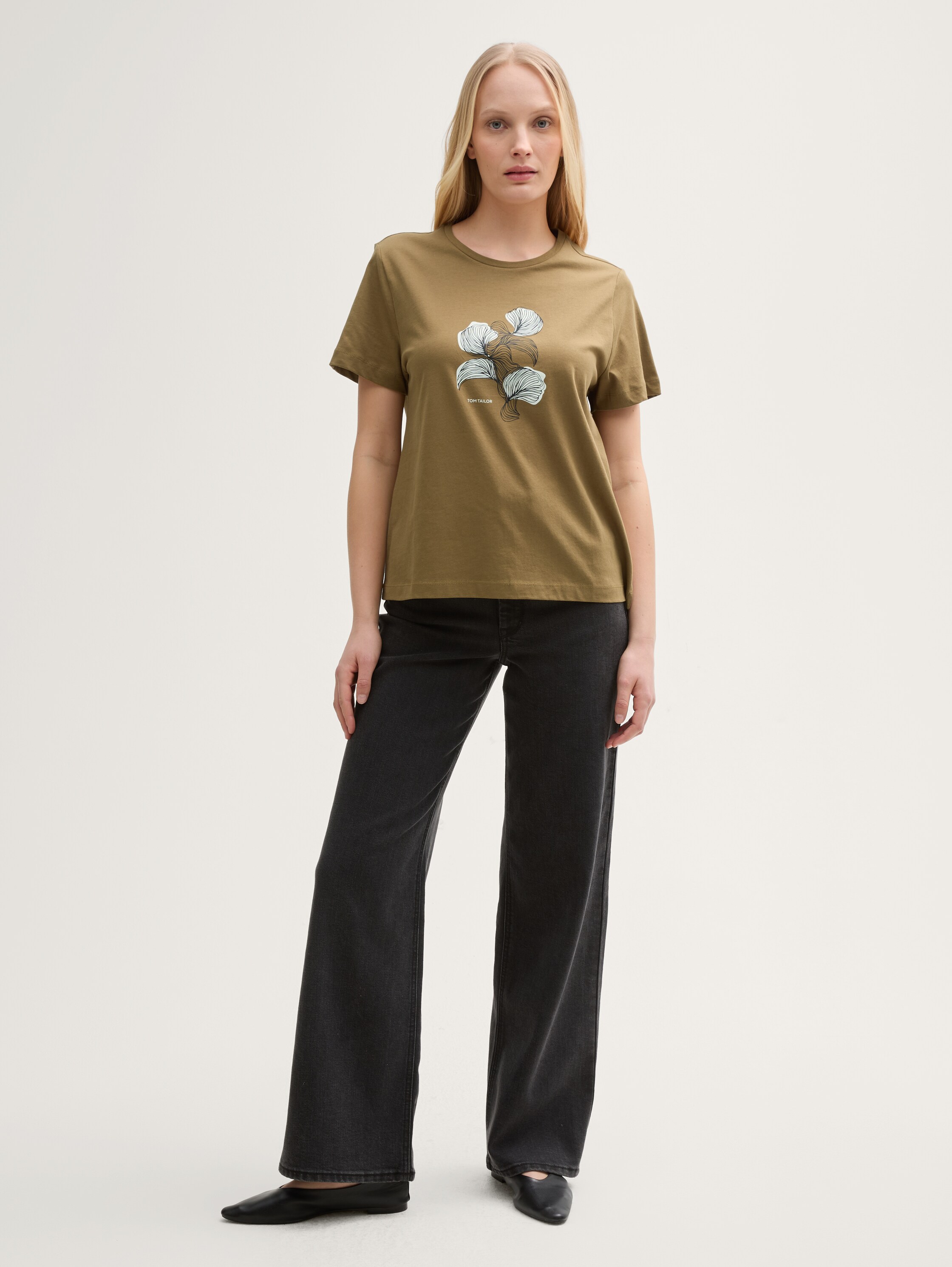 T-Shirt mit Print - nutria_olive - 