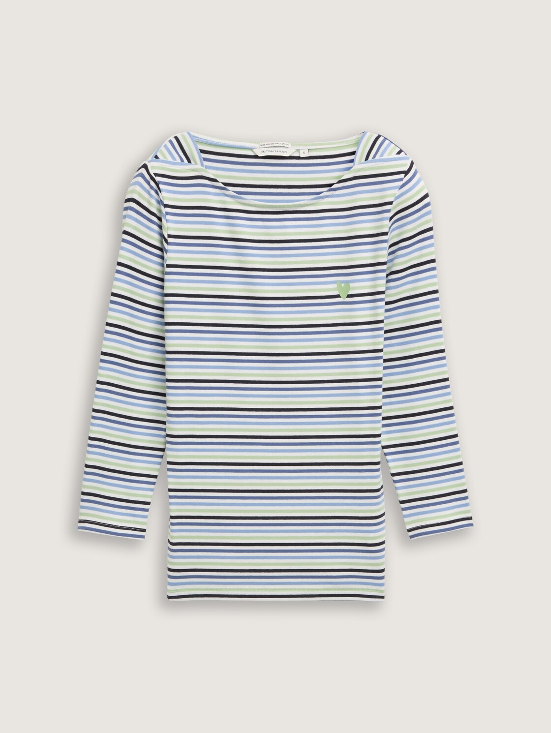 Langarmshirt mit Streifenmuster - blue green regular stripe - Vorder-Produkt-Ansicht