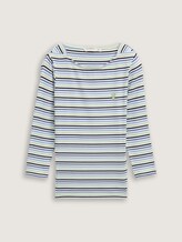 Shirt met lange mouwen en streeppatroon - blue green regular stripe - Product vooraanzicht