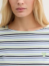 Shirt met lange mouwen en streeppatroon - blue green regular stripe - Detailaanzicht model