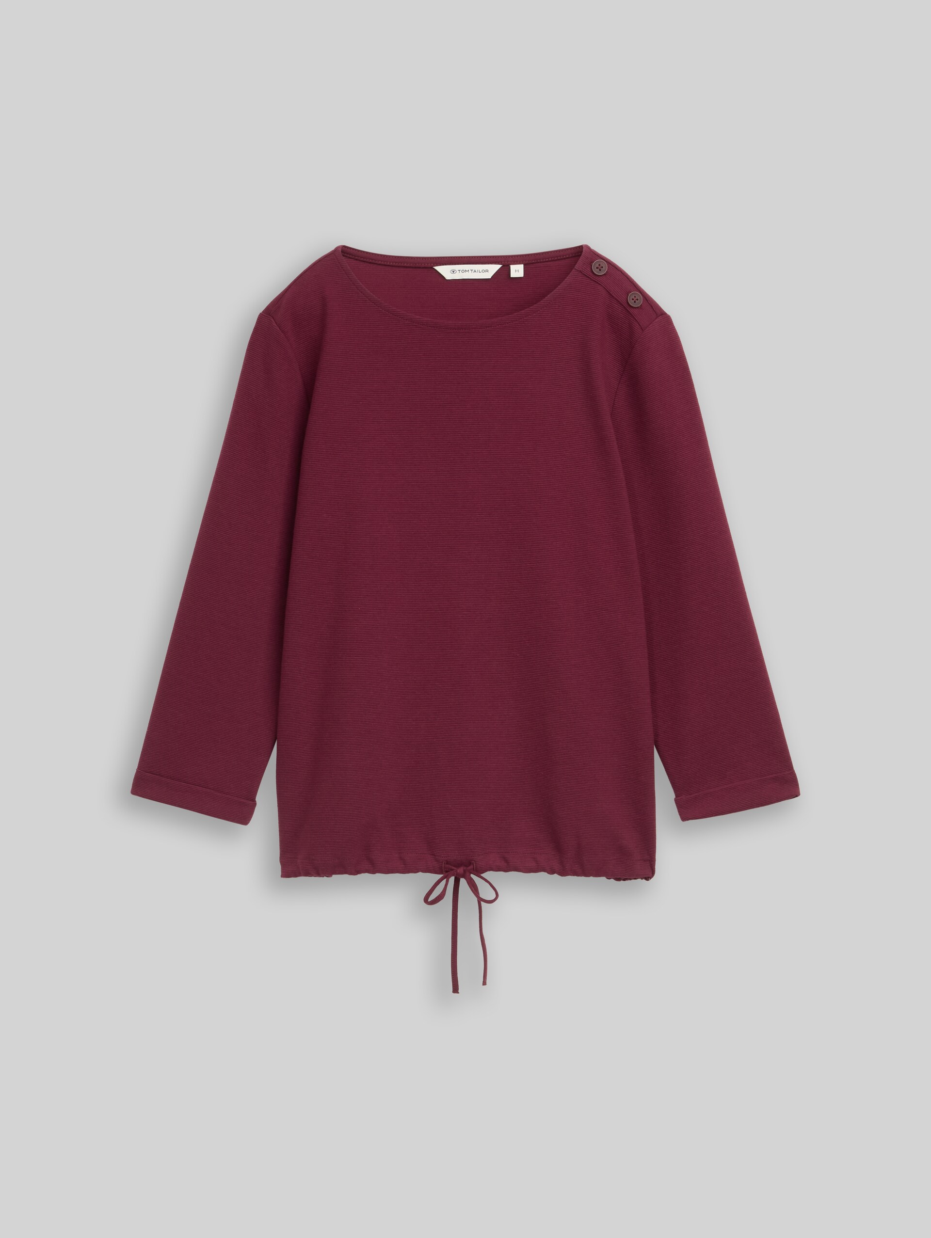 Langarmshirt mit Knopf-Details - Preppy Plum - Vorder-Produkt-Ansicht