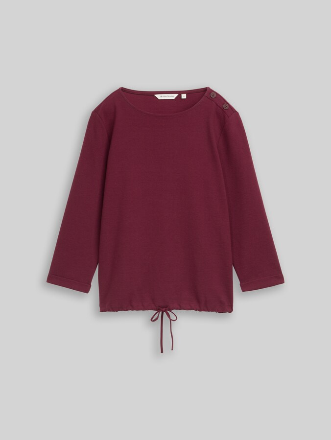 Shirt met lange mouwen en knoopdetails door Women, Preppy Plum