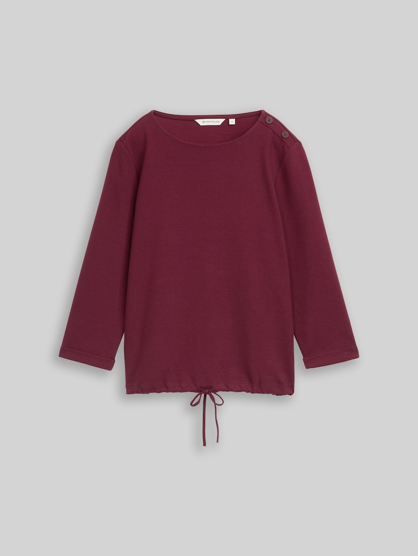 T-shirt à manches longues avec boutons par Women, Preppy Plum