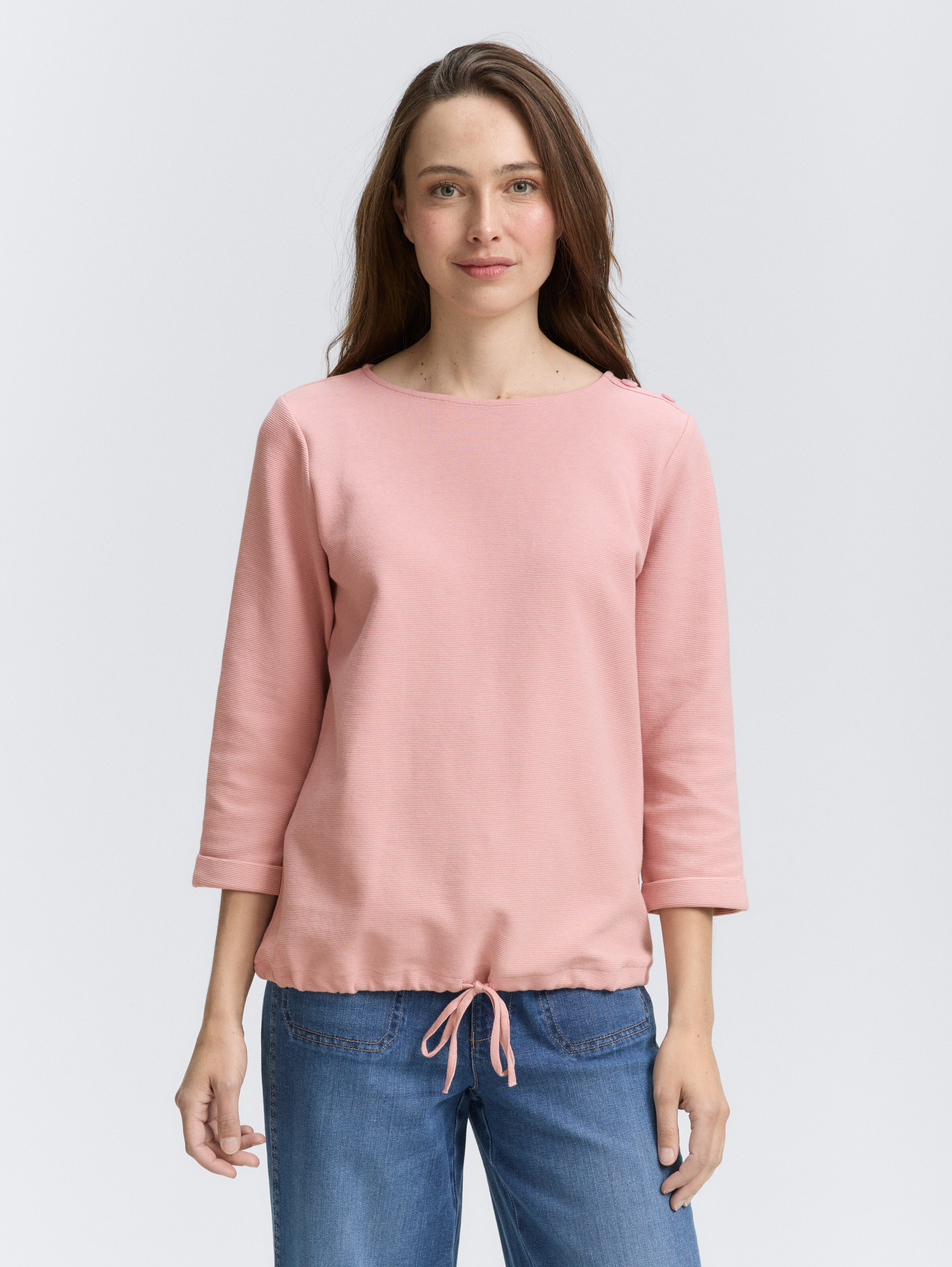 Langarmshirt mit Knopf-Details von Women, Morning Pink
