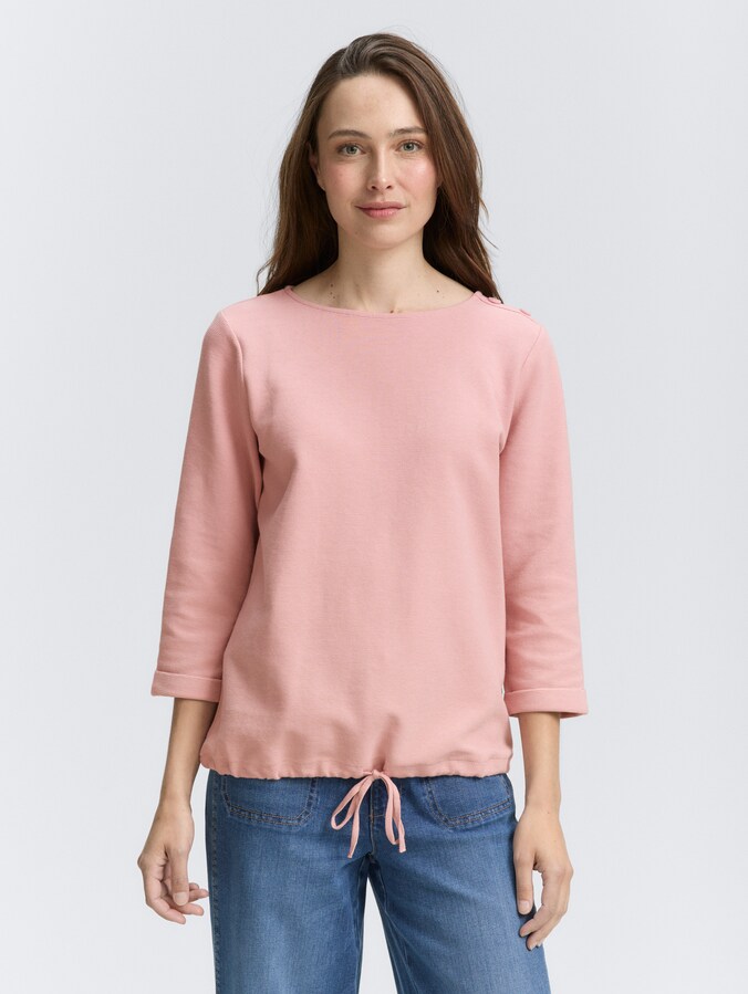 Shirt met lange mouwen en knoopdetails door Women, Morning Pink