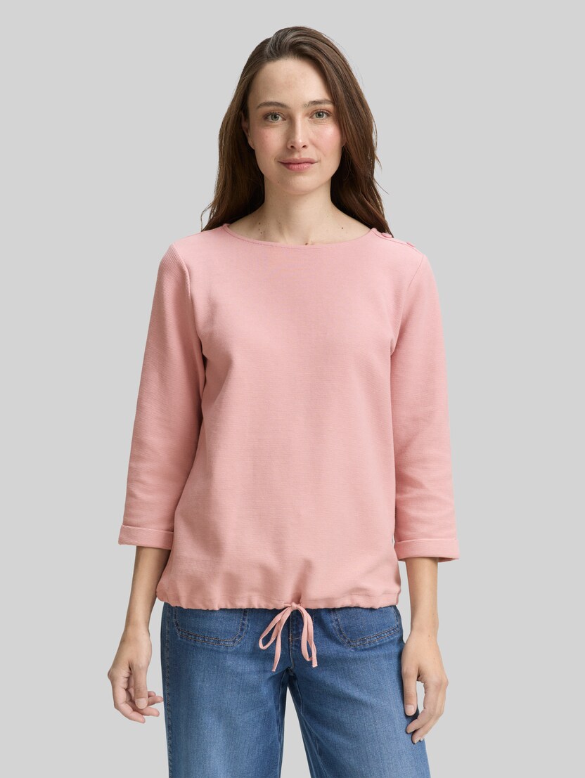 Langarmshirt mit Knopf-Details von Women, Morning Pink