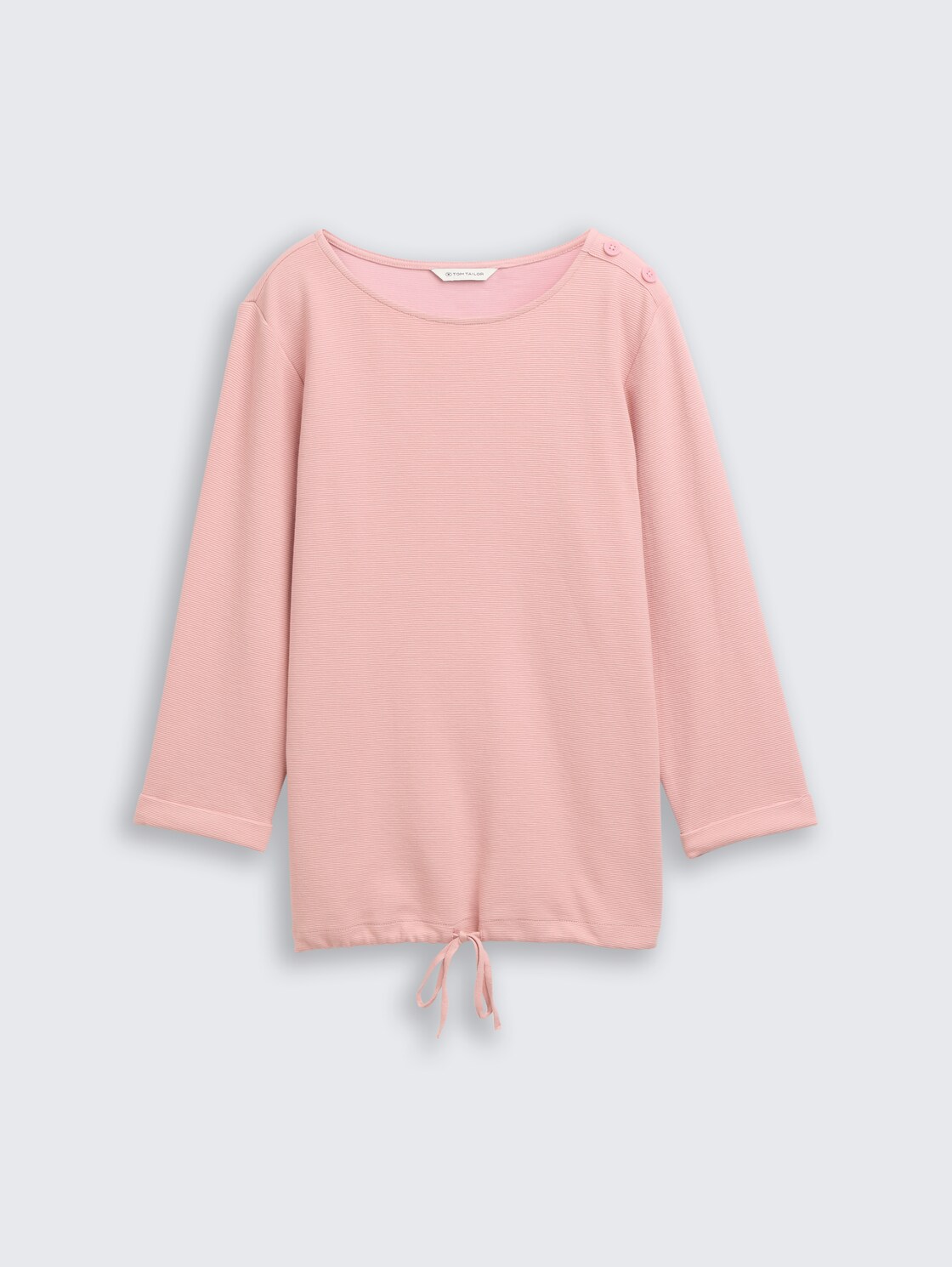 Langarmshirt mit Knopf-Details - Morning Pink - Vorder-Produkt-Ansicht