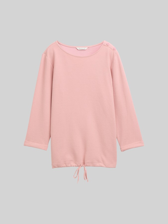 T-shirt à manches longues avec détails boutonnés par Women, Morning Pink