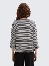 Langarmshirt mit Knopf-Details - offwhite navy regular stripe - Auschnitt Model-Rückansicht