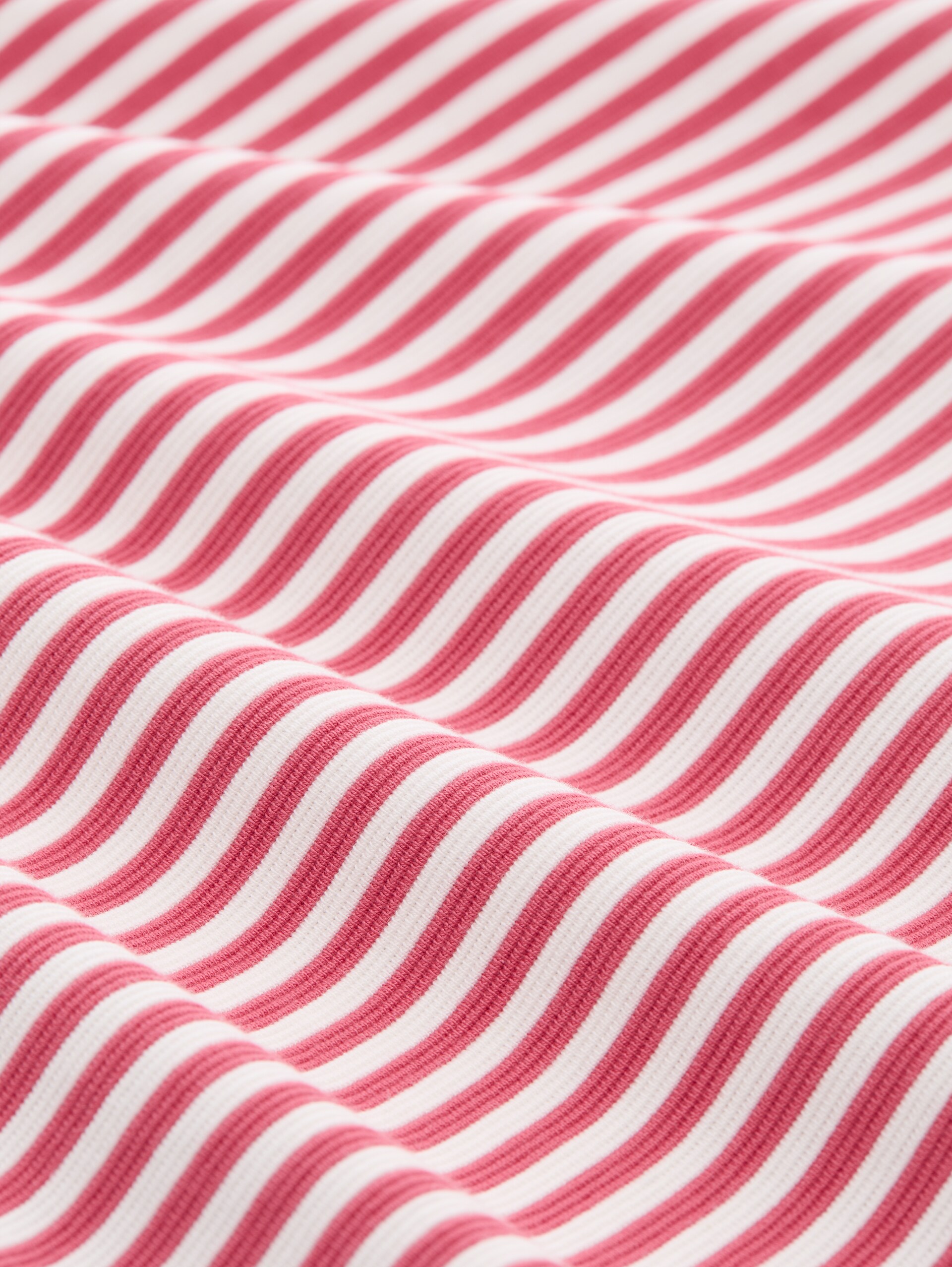 Langarmshirt mit Knopf-Details - pink offwhite regular stripe - Material-Ansicht