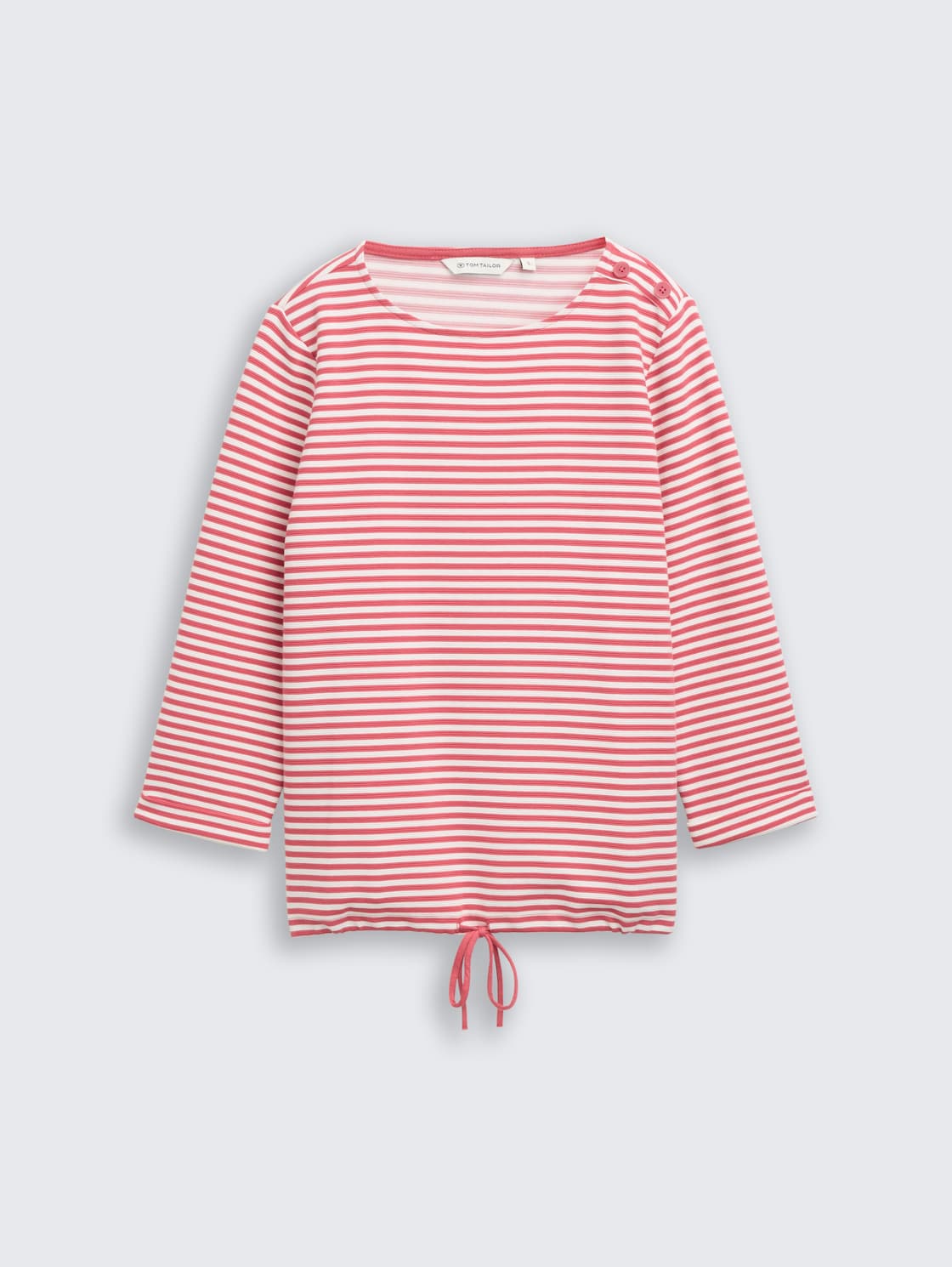 Langarmshirt mit Knopf-Details - pink offwhite regular stripe - Vorder-Produkt-Ansicht