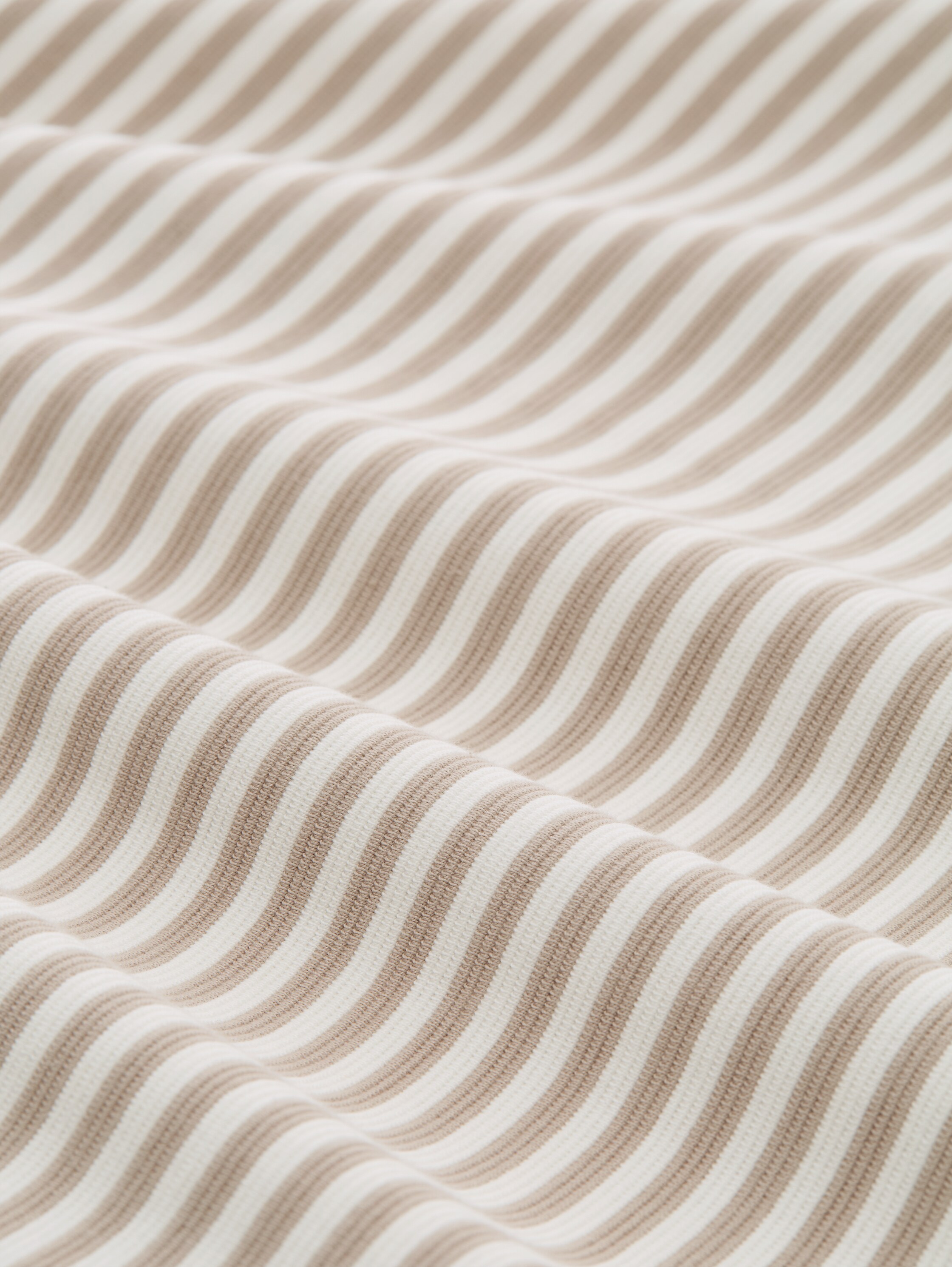 T-shirt à manches longues avec détails boutonnés - taupe offwhite regular stripe - Vue de la matière