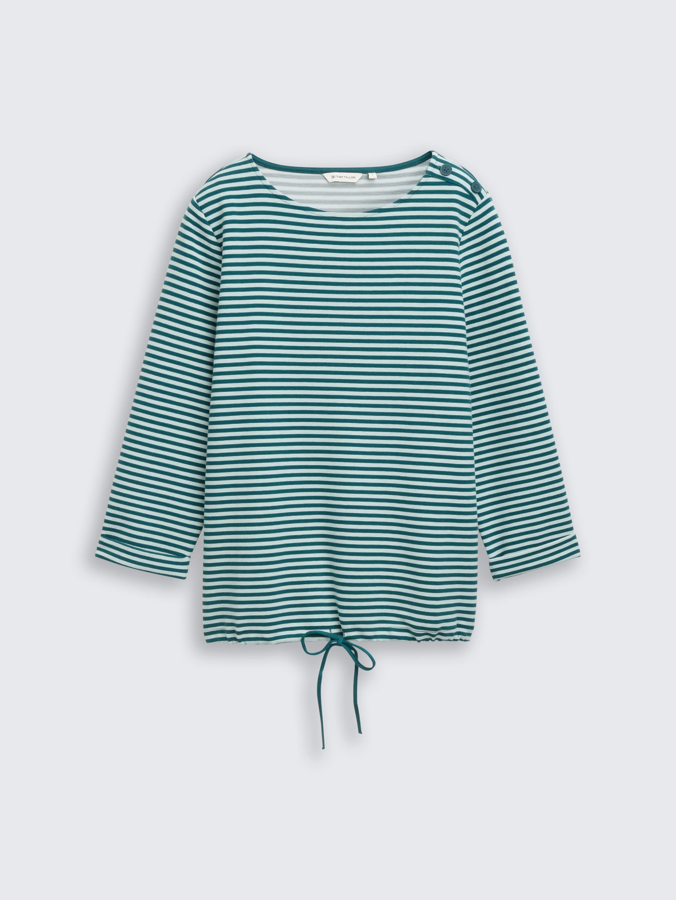 Langarmshirt mit Knopf-Details - mint_green_regular_stripe - 