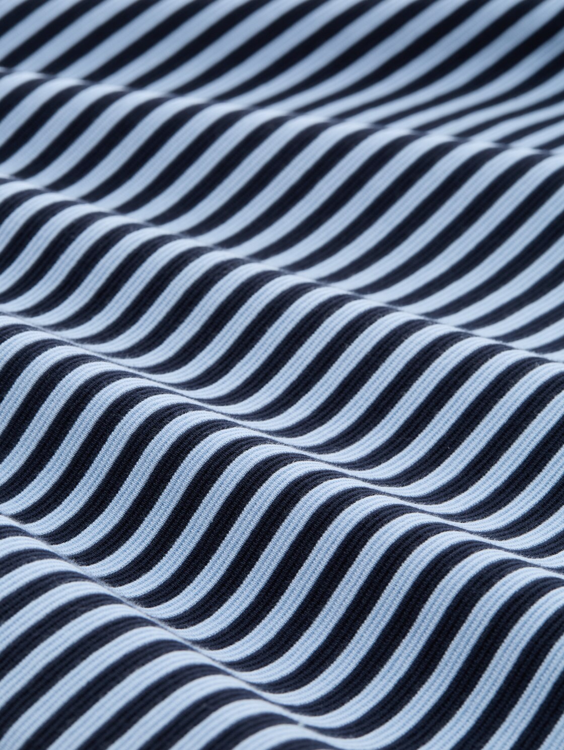 Langarmshirt mit Knopf-Details - blue navy regular stripe - Material-Ansicht