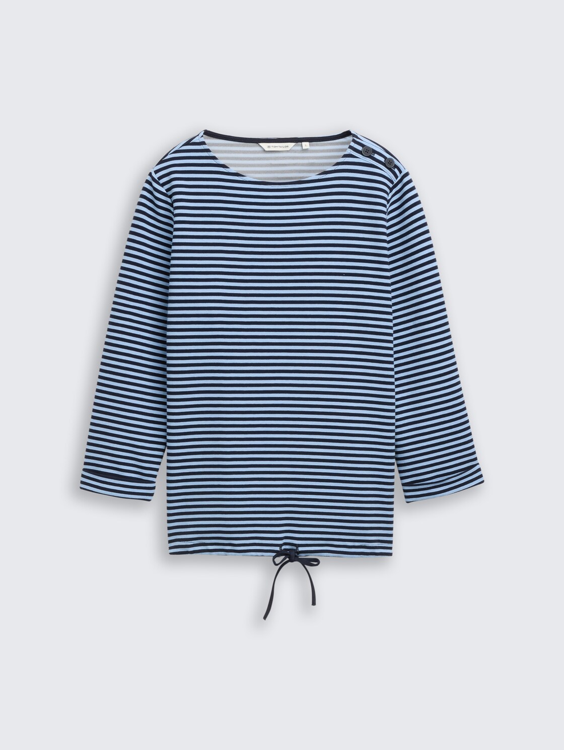 Langarmshirt mit Knopf-Details - blue navy regular stripe - Vorder-Produkt-Ansicht