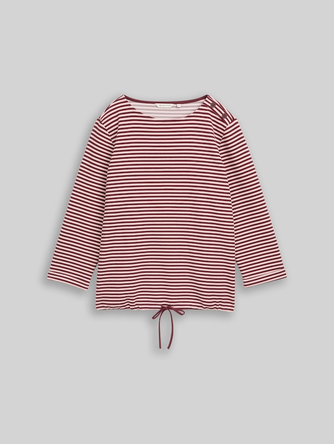 Shirt met lange mouwen en knoopdetails door Women, light pink preppy plum stripe