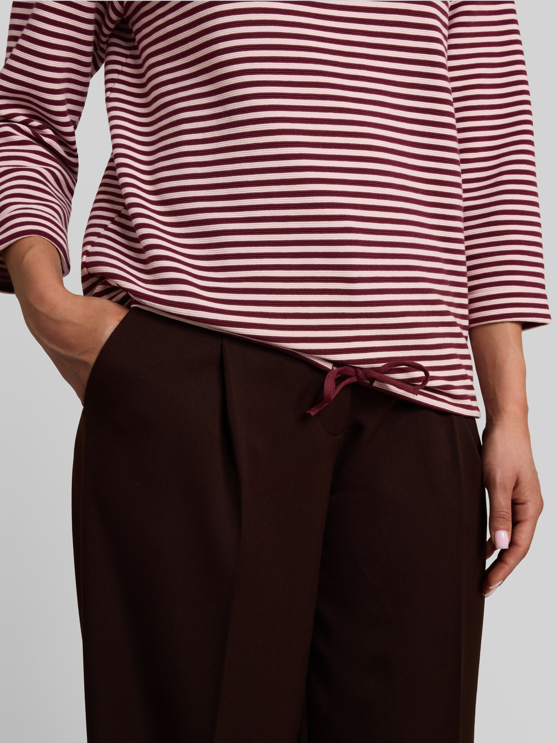 Shirt met lange mouwen en knoopdetails - light pink preppy plum stripe - Detailaanzicht model