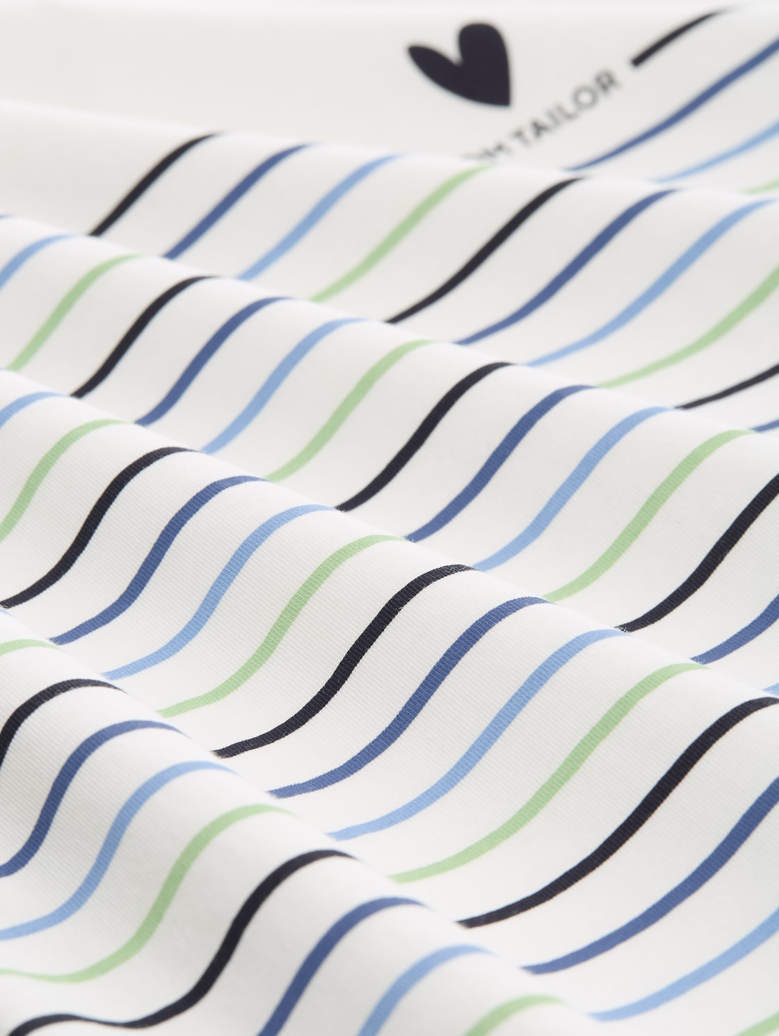 Striped T-shirt - Whisper White - Material view