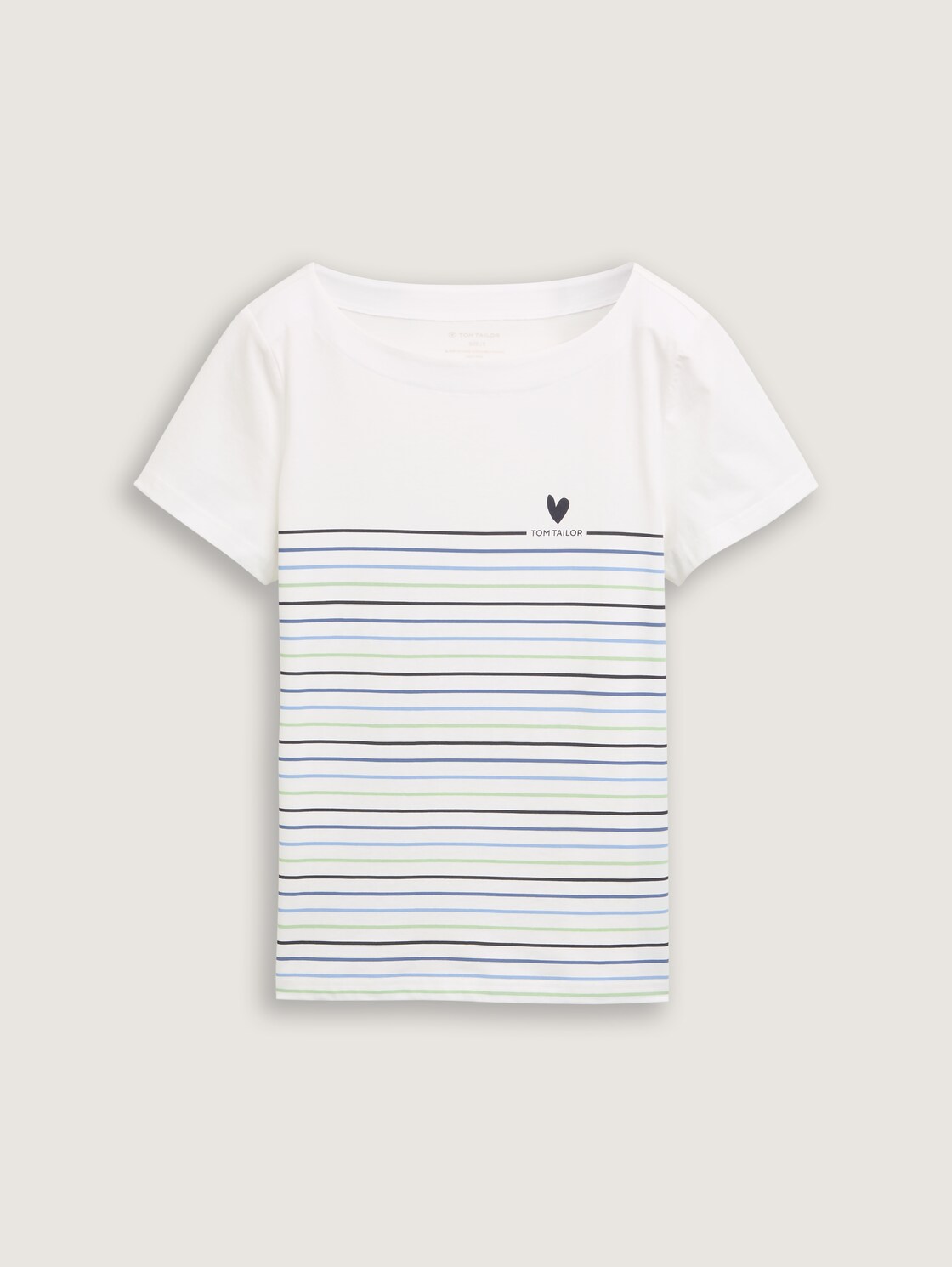 Striped T-shirt - Whisper White - Front product view
