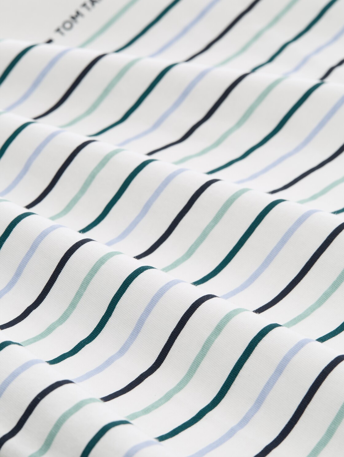 T-Shirt mit Streifenmuster - Dove White - Material-Ansicht