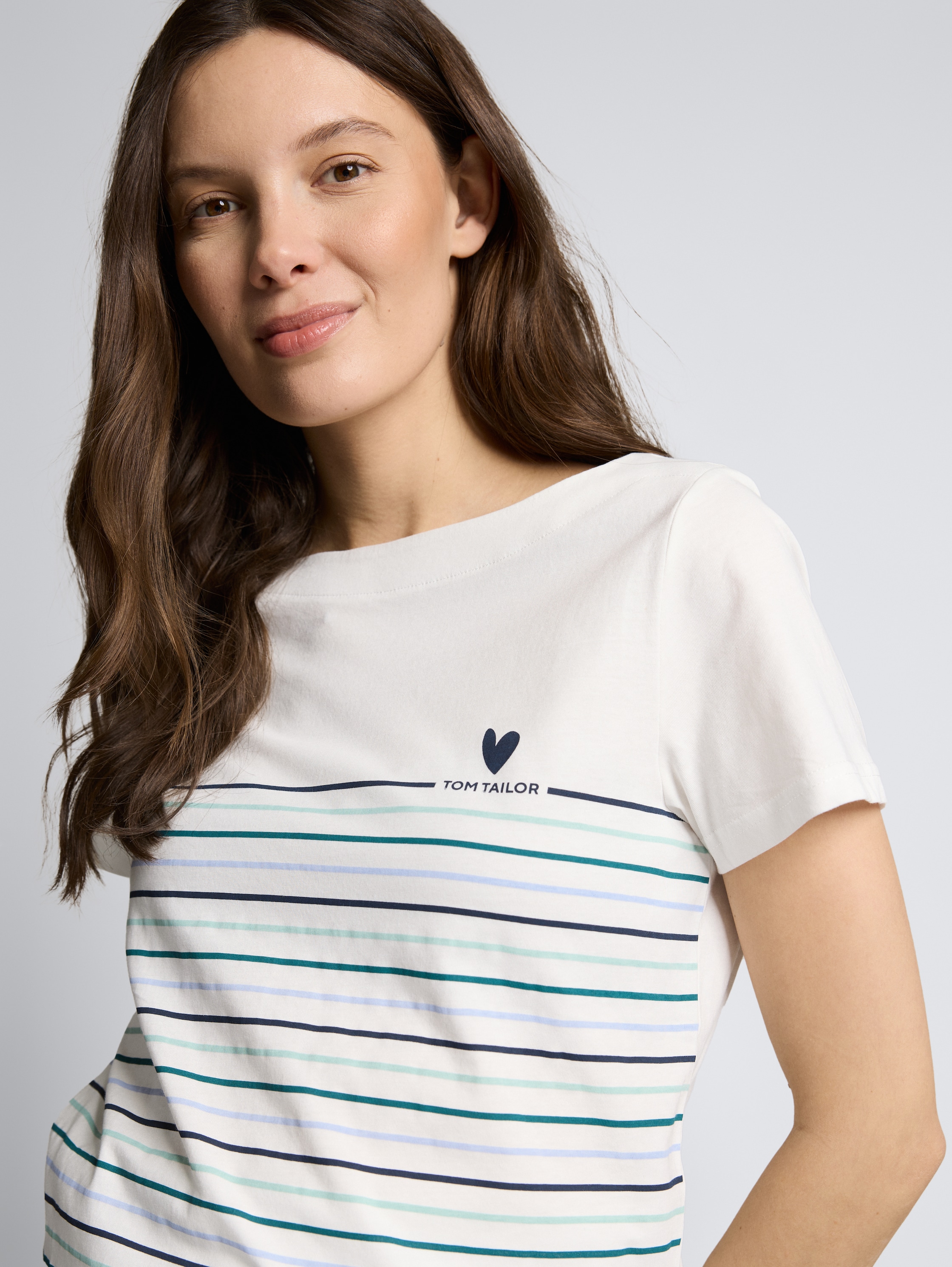 T-shirt à rayures - Dove White - Vue détaillée du modèle