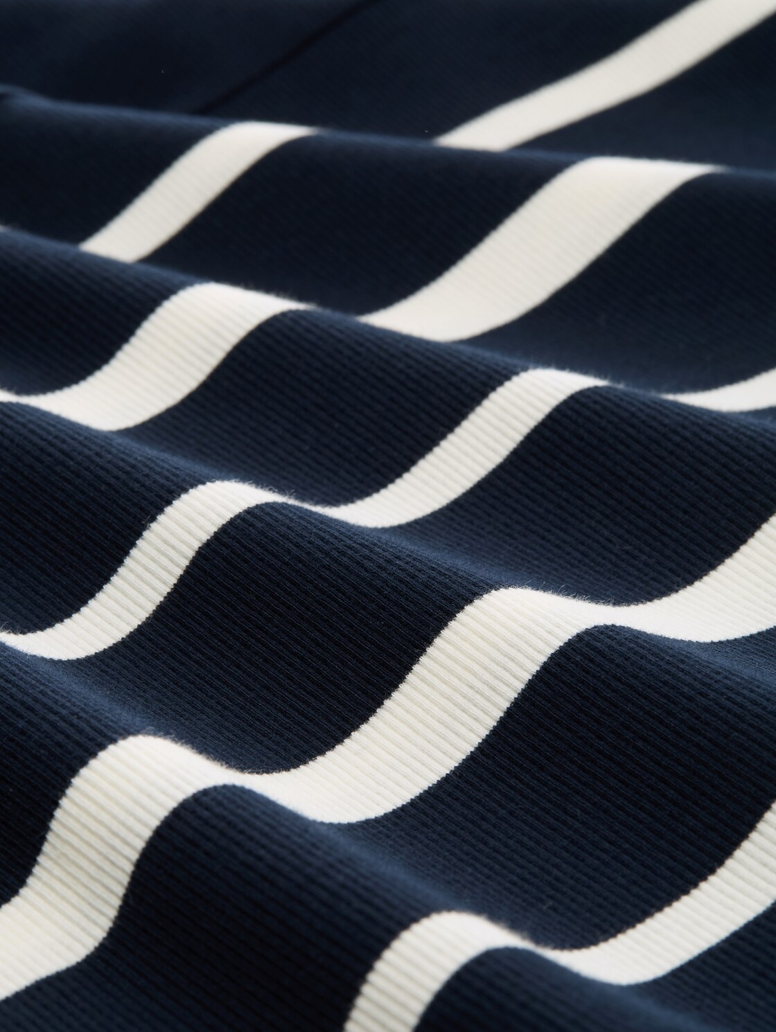 Ripp Langarmshirt mit Streifenmuster - blue offwhite irregular stripe - Material-Ansicht