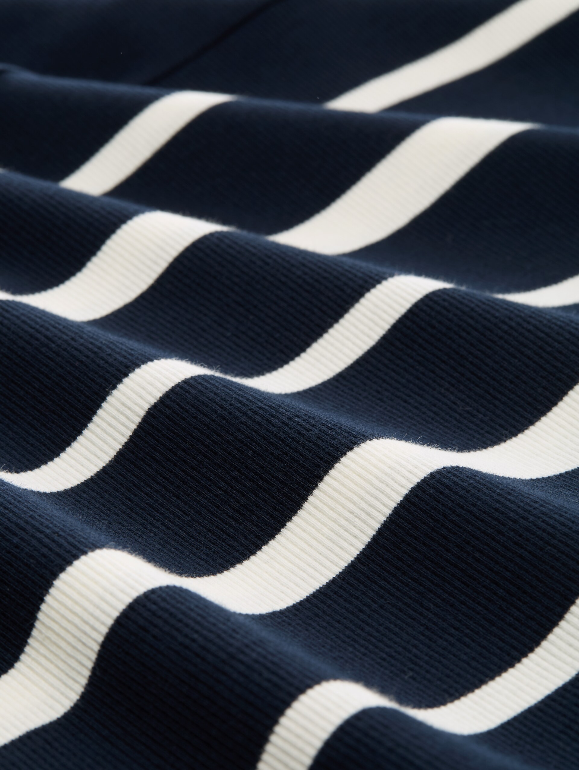 Ripp Langarmshirt mit Streifenmuster - blue offwhite irregular stripe - Material-Ansicht