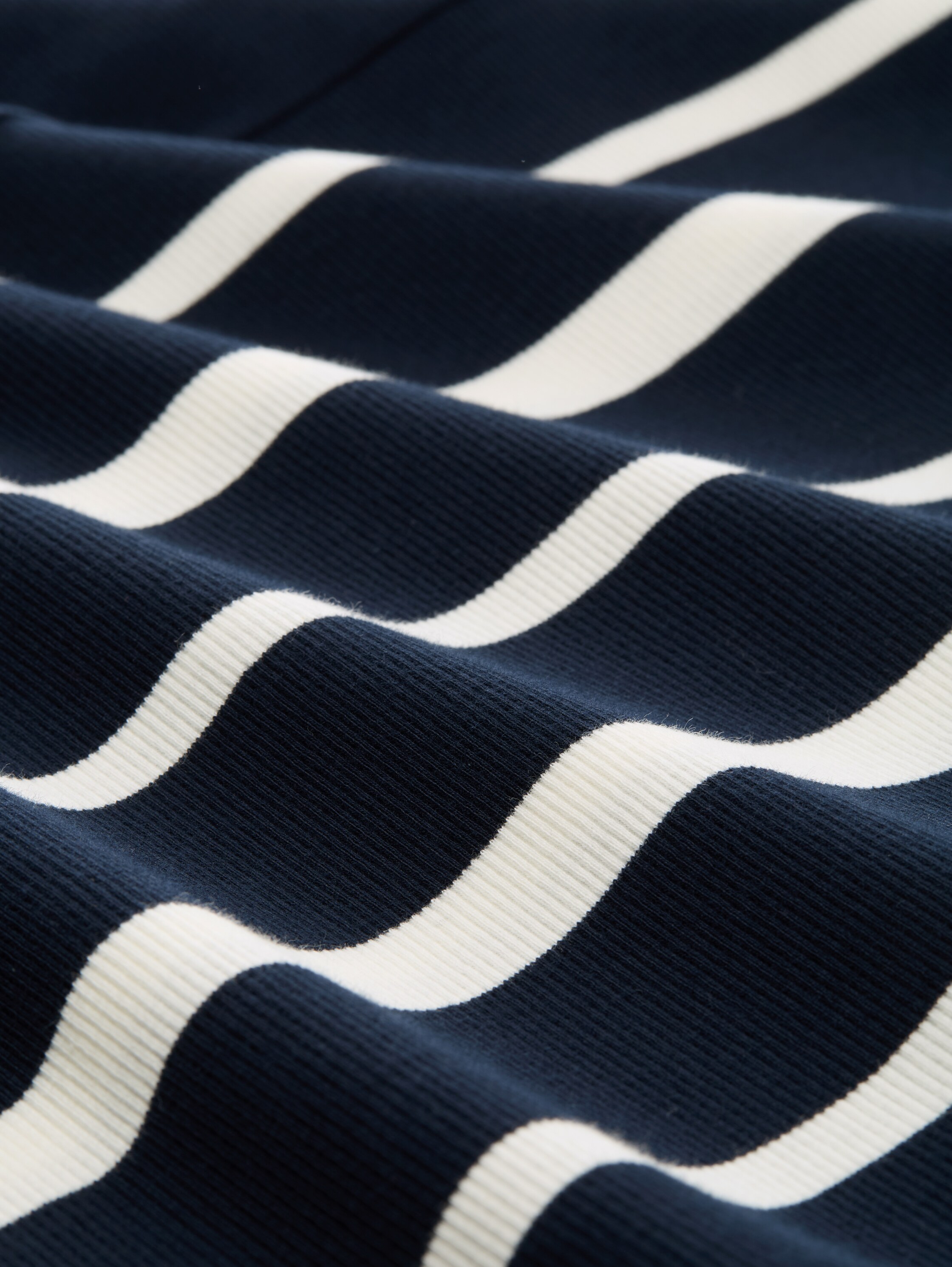 Ripp Langarmshirt mit Streifenmuster - blue_offwhite_irregular_stripe - 