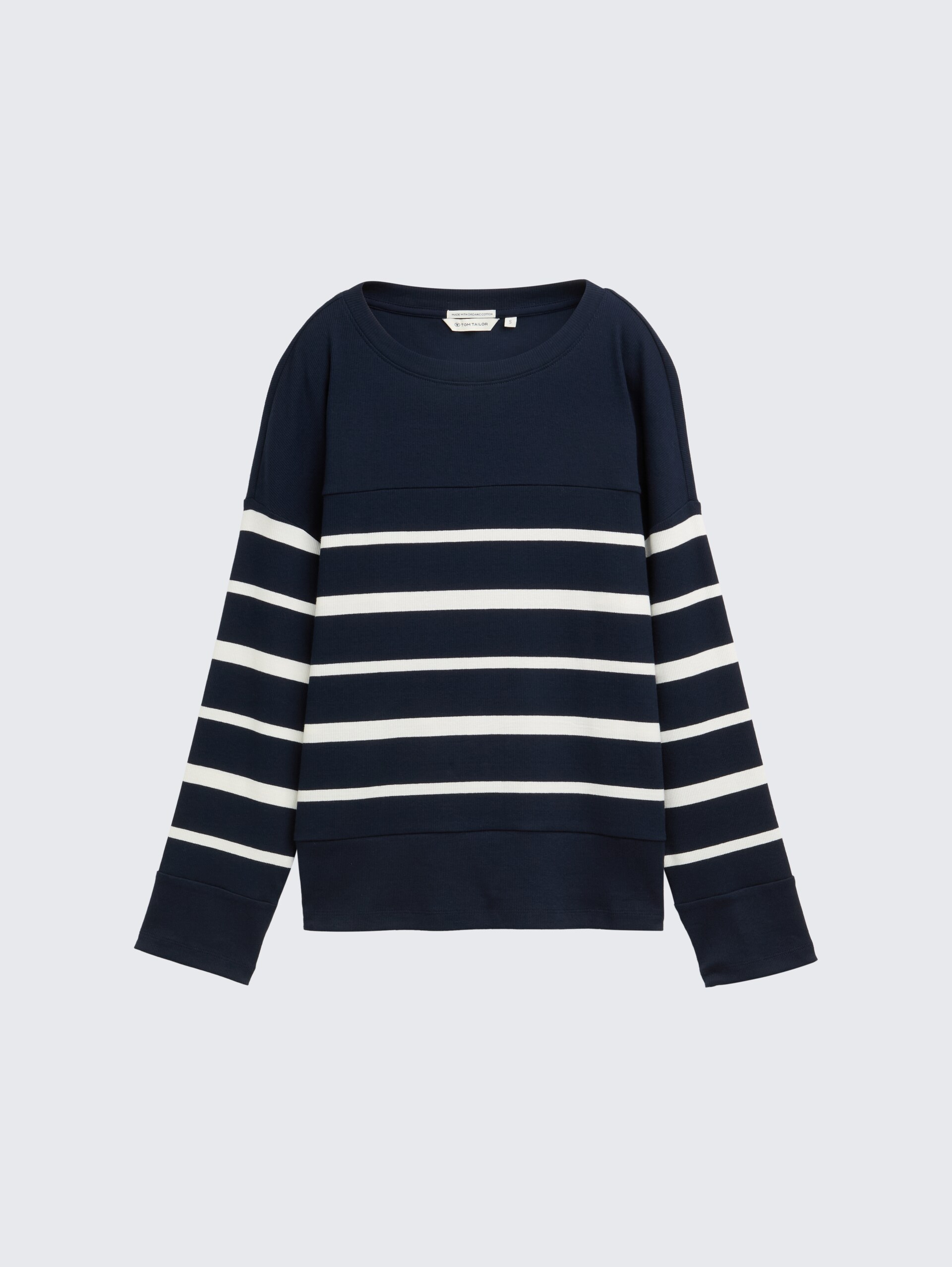 Ripp Langarmshirt mit Streifenmuster - blue offwhite irregular stripe - Vorder-Produkt-Ansicht