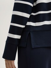 T-shirt à manches longues à côtes avec motif à rayures - blue offwhite irregular stripe - Vue détaillée du modèle
